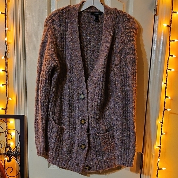 Forever 21 Chunky Button Up Cardigan With 2 Large Front Pockets-all Colours - Picture 1 of 4